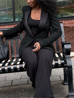Classic Black Women's Blazer Jumpsuit Set Zara